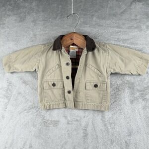 Outbrook Kids Flannel Lined Barn Coat Jacket Size 12 Months Vintage Grunge Chore